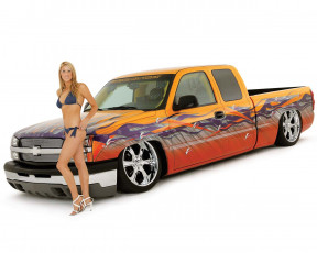 Картинка chevrolet silverado автомобили авто девушками