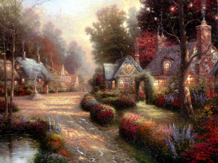 Картинка thomas kinkade рисованные города