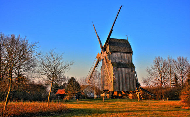 Обои картинки фото разное, мельницы, мельница, пейзаж