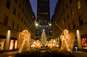 Картинка праздничные новогодние пейзажи ангелы