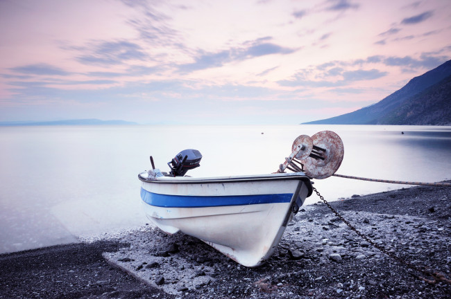 Обои картинки фото корабли, лодки, шлюпки, море, закат