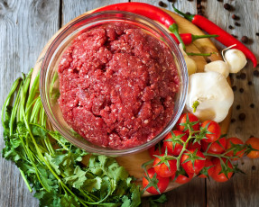 обоя еда, разное, петрушка, помидоры, фарш, томаты