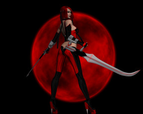 Картинка 3д+графика fantasy+ фантазия оружие взгляд девушка