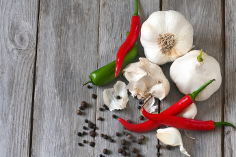 обоя еда, овощи, чеснок, перец, чили