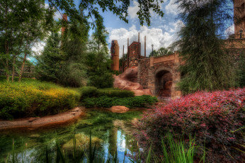 Картинка canadian+pavillion +eh города диснейленд павильон ручей парк