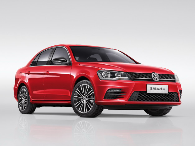 Обои картинки фото автомобили, volkswagen, красный, 2014, sportline, bora