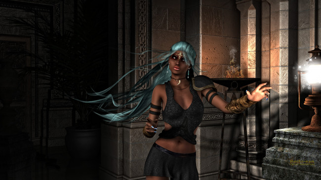 Обои картинки фото 3д графика, fantasy , фантазия, магия, взгляд, девушка