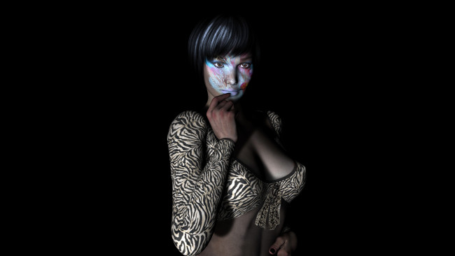 Обои картинки фото 3д графика, people , люди, девушка, взгляд