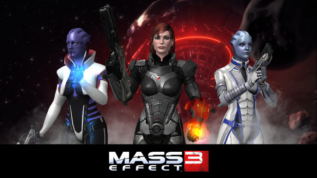 Обои картинки фото видео игры, mass effect 3, девушка, существа