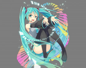 Картинка аниме vocaloid hatsune miku kuroi liar-player арт фон девушка