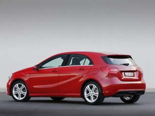 Картинка автомобили mercedes-benz красный w176 au-spec a 180