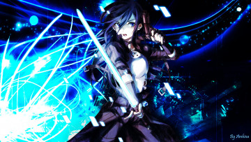 Картинка аниме sword+art+online kirito арт взгляд