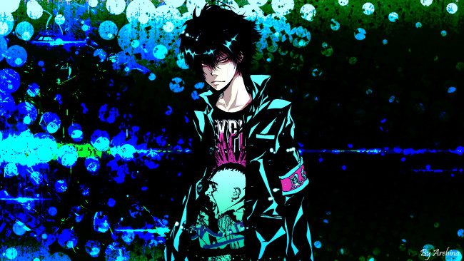 Обои картинки фото аниме, katekyo hitman reborn, арт, фон, парень, хибари, кёя, учитель, мафиози, реборн