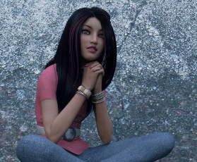 Картинка 3д+графика люди+ people фон взгляд девушка