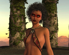 Картинка 3д+графика люди+ people фон взгляд девушка