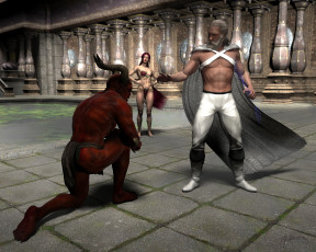 Картинка 3д+графика фантазия+ fantasy мужчина взгляд фон девушка демон