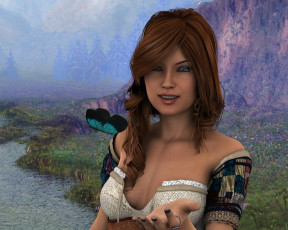 Картинка 3д+графика люди+ people фон взгляд девушка