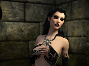 Картинка 3д+графика существа+ creatures вампир фон взгляд девушка