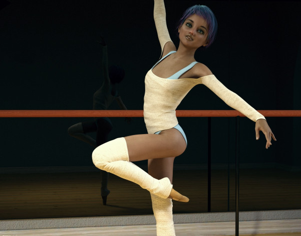 Обои картинки фото 3д графика, люди , people, девочка, взгляд, фон, гимнастка