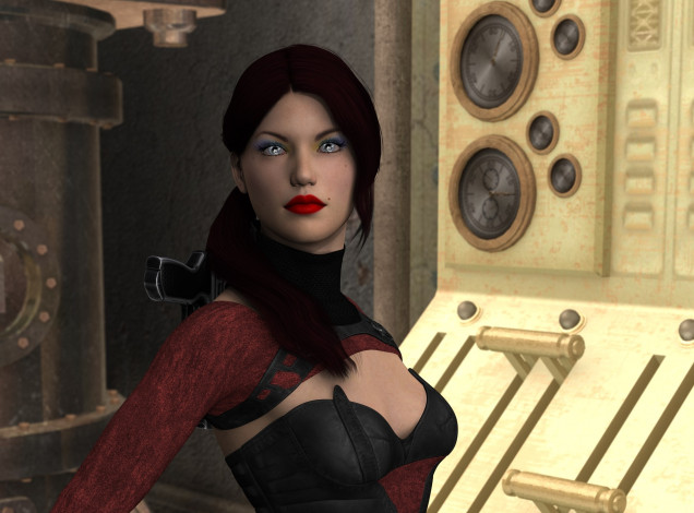 Обои картинки фото 3д графика, фантазия , fantasy, фон, взгляд, девушка