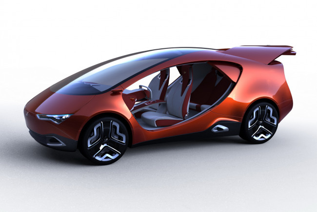 Обои картинки фото russian yo concept, автомобили, 3д, 3d, белый, фон, concept, car, yo, russian