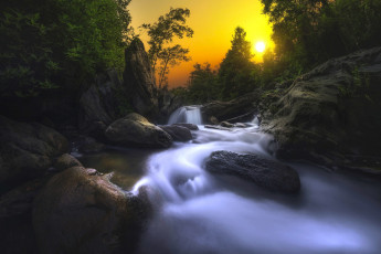 Картинка природа реки озера corsica корсика france камни франция river fium alto река закат