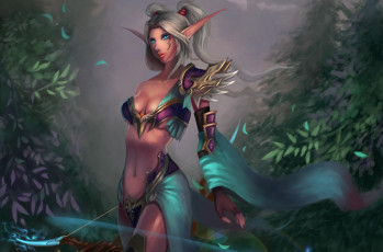 Картинка фэнтези эльфы взгляд эльфийка фон