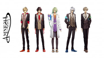 Картинка аниме amnesia костюм toma белый фон kent очки зеленые волосы hanamura mai ikki ukyo art парни shin