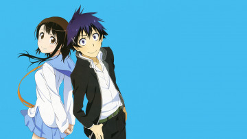 Картинка аниме nisekoi взгляд фон девушка