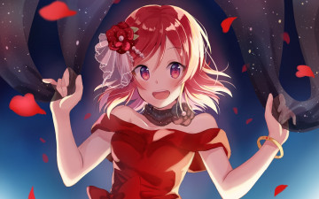 Картинка аниме love+live +school+idol+project фон взгляд девушка