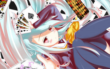 Картинка аниме no+game+no+life фон взгляд девушка