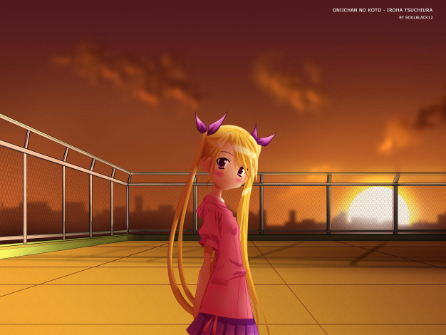 Обои картинки фото oniichan no koto, аниме, onisuki, взгляд, девушка, фон