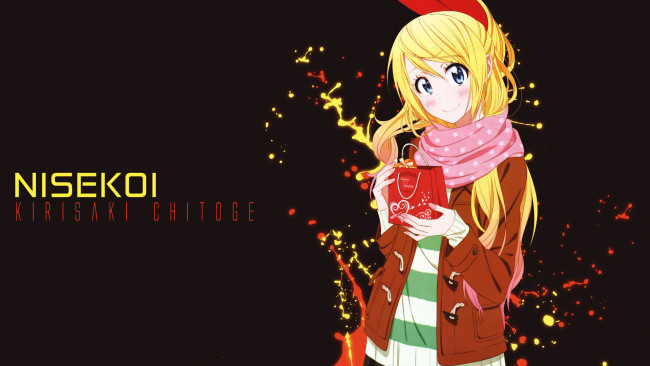 Обои картинки фото аниме, nisekoi, взгляд, девушка, фон