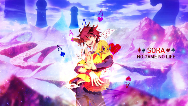 Обои картинки фото аниме, no game no life, фон, взгляд, парень