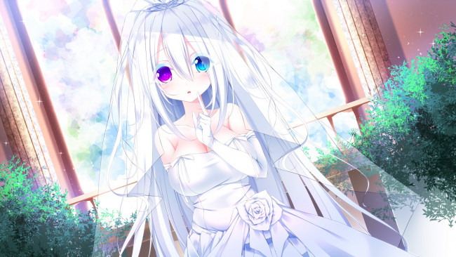 Обои картинки фото аниме, unknown,  другое, взгляд, фон, девушка