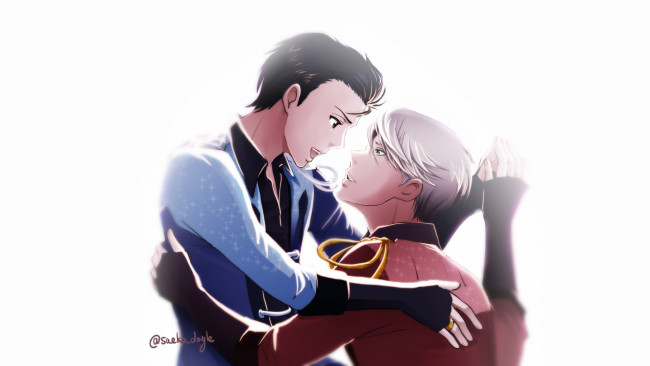 Обои картинки фото аниме, yuri on ice, юри, виктор