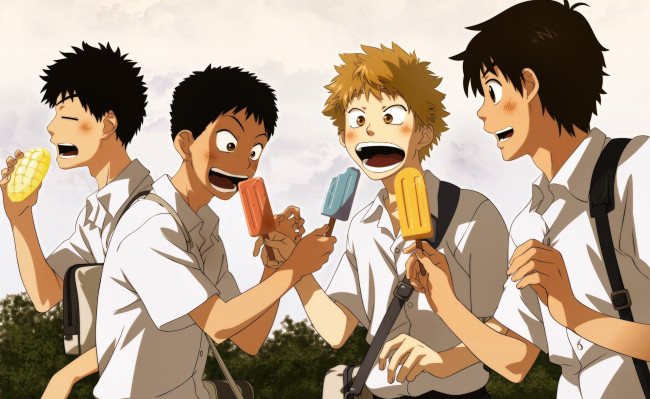 Обои картинки фото ookiku furikabutte, аниме, персонажи