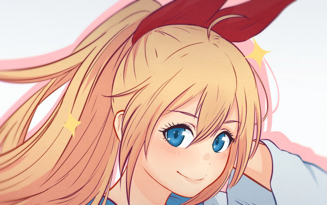 Обои картинки фото аниме, nisekoi, фон, взгляд, девушка