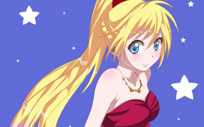 Обои картинки фото аниме, nisekoi, фон, взгляд, девушка