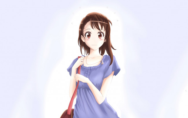 Обои картинки фото аниме, nisekoi, взгляд, девушка, фон