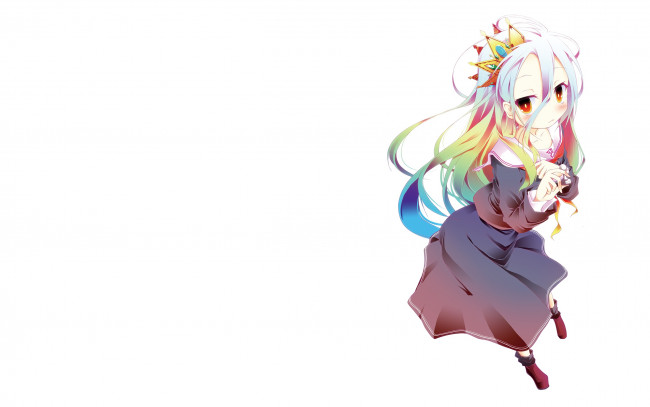 Обои картинки фото аниме, no game no life, девушка, взгляд, фон
