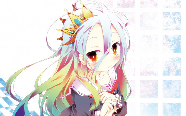 Обои картинки фото аниме, no game no life, фон, взгляд, девушка