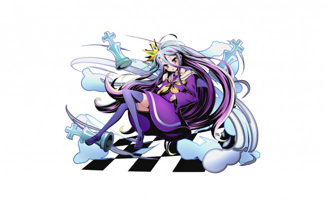 Обои картинки фото аниме, no game no life, фон, взгляд, девушка