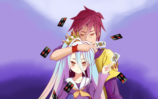 Обои картинки фото аниме, no game no life, взгляд, девушка, фон