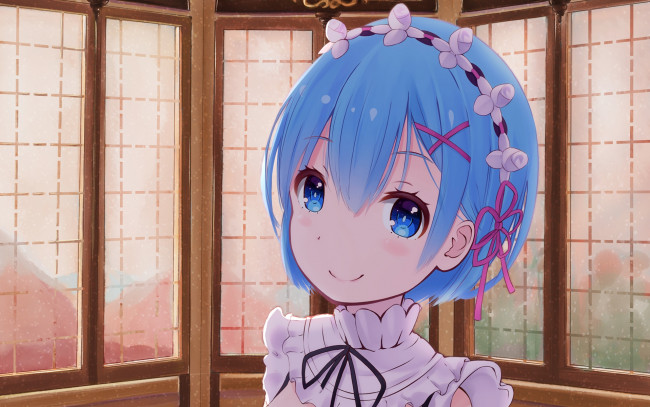 Обои картинки фото аниме, re,  zero kara hajimeru isekai seikatsu, фон, взгляд, девушка