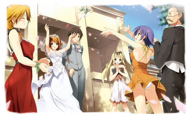 Обои картинки фото аниме, unknown,  другое, свадьба