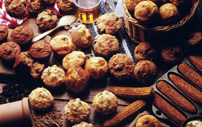 Обои картинки фото еда, пирожные,  кексы,  печенье, кексы, мед, печенье