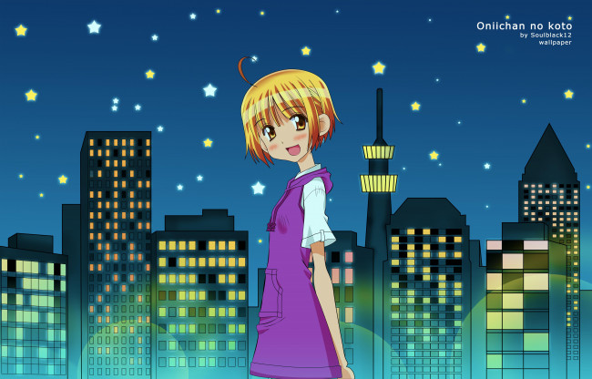 Обои картинки фото oniichan no koto, аниме, onisuki, фон, взгляд, девушка