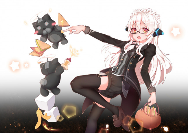 Обои картинки фото аниме, оружие,  техника,  технологии, фон, девушка, взгляд