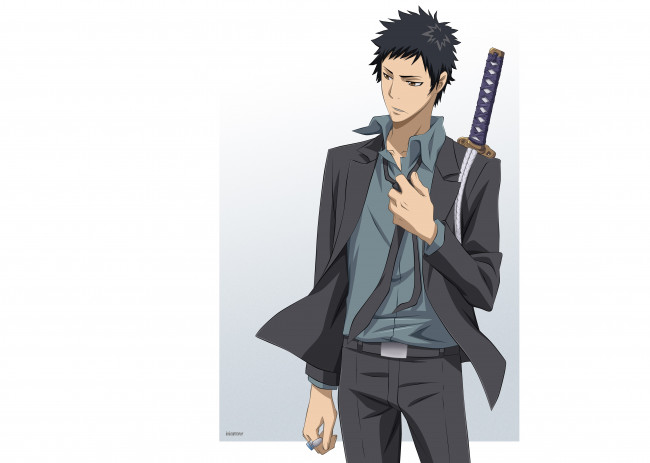 Обои картинки фото аниме, katekyo hitman reborn, Ямамото